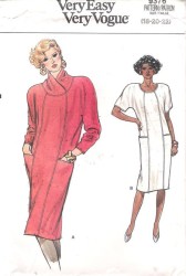 9376 SO EZ VOGUE LOOSE STRAIGHT PRINCESS SS-LS DRESS PATTERN 18-22 OR 12-14 CHOICE CUT